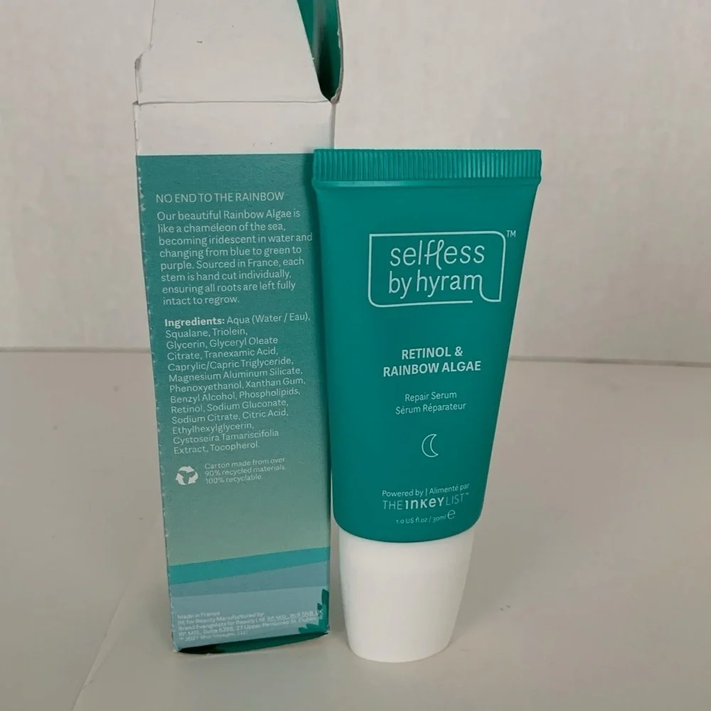 NIB Selfless by Hyram The Inkey List Retinol & Rainbow Algae Repair Serum 1 floz